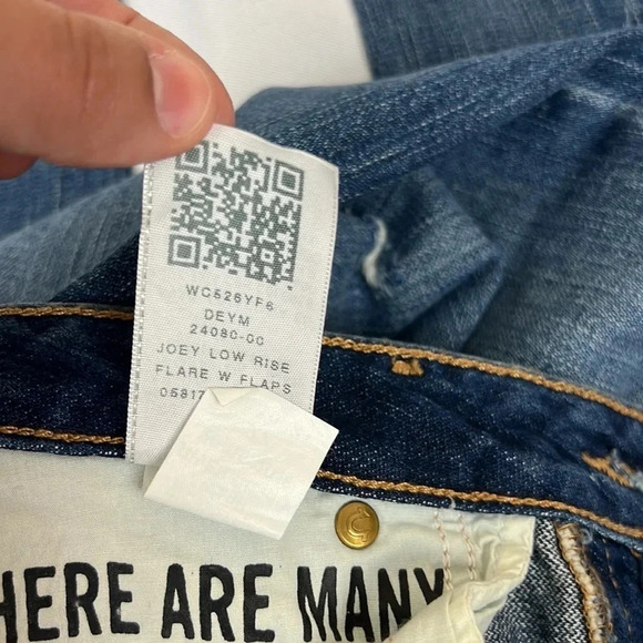 New True Religion Joey Low Rise Flare Flap Pockets Jean Size 27 - Picture 9 of 15